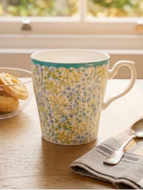 Porcelain Blue Flowers Mug With Gift Box